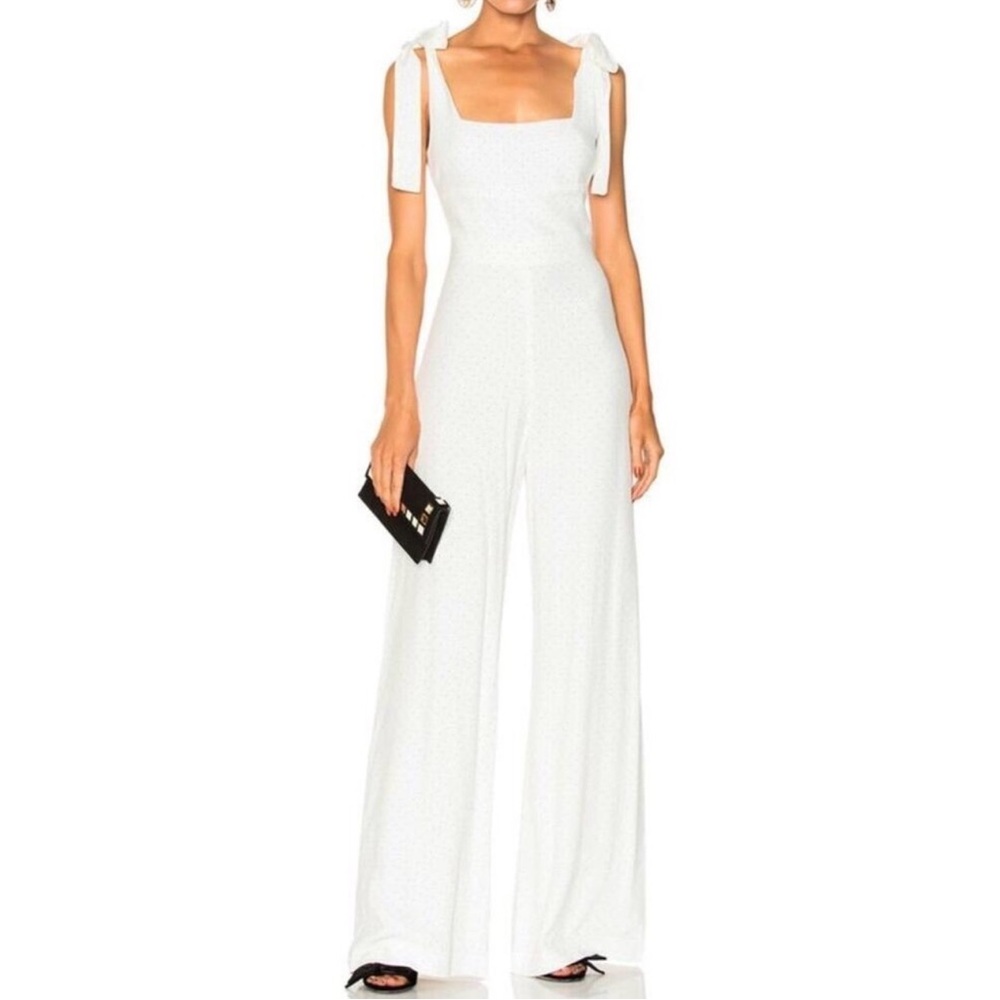 Alexis White Jumpsuit with Bow Strap